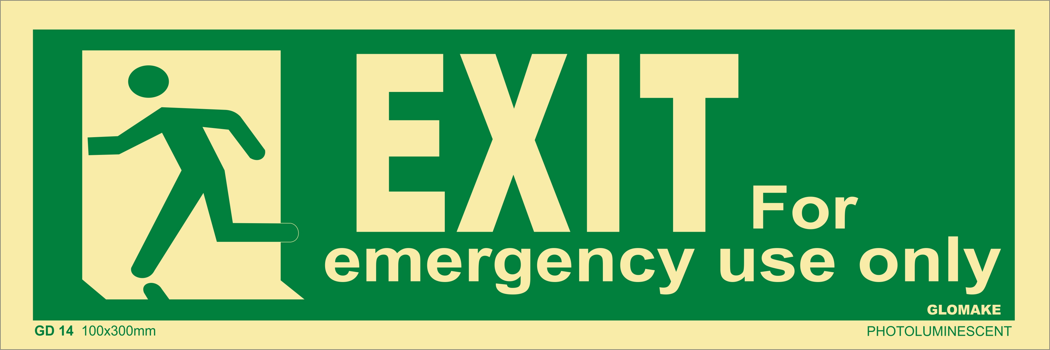 LEFT EXIT FOR EMERGENCY USE ONLY
(GD 14)